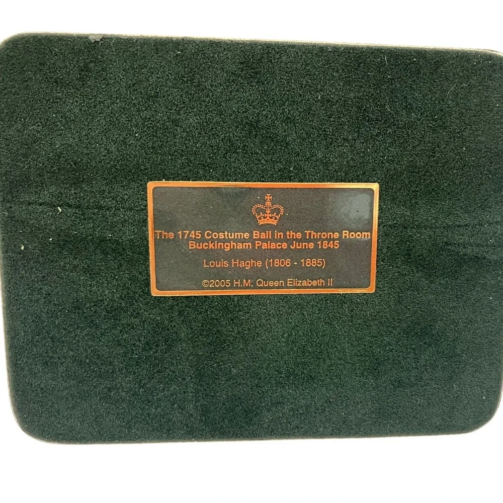 Buckingham Palace Costume Ball Coasters Set‎ 6 Red Gold Royal History Boxed 2005